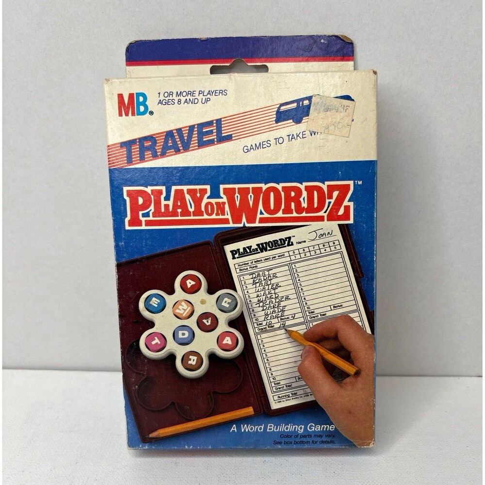 Vintage 1986 Milton Bradley Travel Play On Wordz Game NEW OLD STOCK Unopened